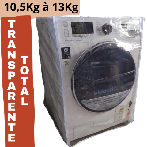 Capa Para Maquina Lava e Seca Abertura Frontal de 10,5 a 13 KG - Transparente