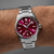 Relógio Christopher Ward C63 Sealander Automatic Mulberry Red/Silver 36mm C63-36ADA3-S00R3-B0