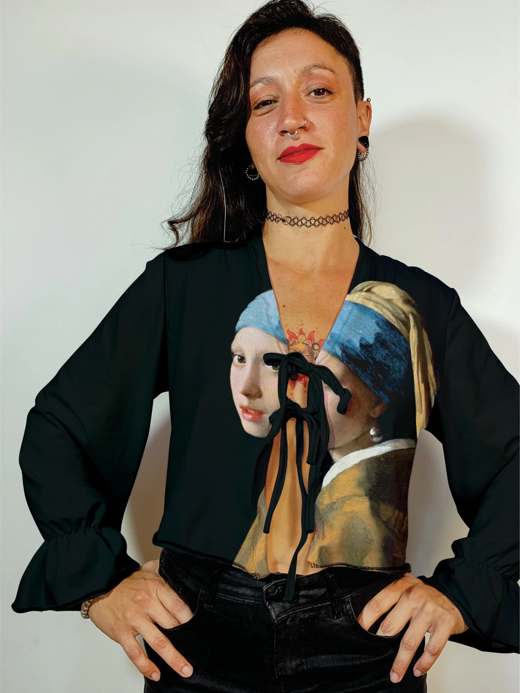 blusa la joven de la perla