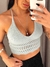Cropped Flora Azul - comprar online