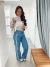 Calça Wide Leg Listra Lateral
