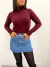 Blusa Tricot Basic França Bordô - comprar online