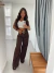 Calça Pantalona Gilda Marrom - comprar online