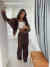 Calça Pantalona Gilda Marrom