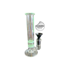 BONG PYREX DK MEDIANO FLAQUITO CON DOBLE FILTRO VERDE CLARITO