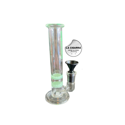 BONG PYREX DK MEDIANO FLAQUITO CON DOBLE FILTRO VERDE CLARITO