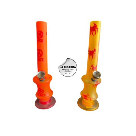 BONG ACRILICO 20 CM PEACE & SPIDER COLORES SURTIDOS