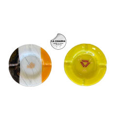 CENICERO VIDRIO MARCAS CUBANAS REDONDO 17 CM