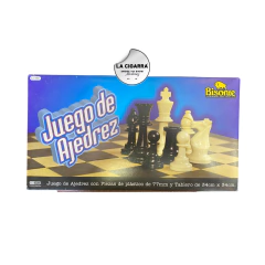 AJEDREZ BISONTE AZUL PIEZAS PLASTICO 77MM TABLERO 34X34