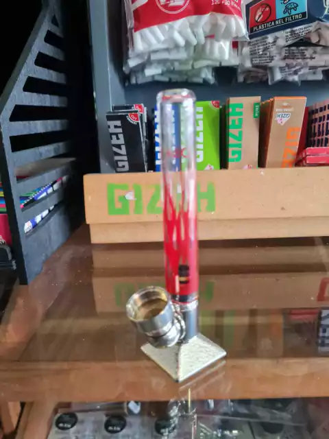 PIPA PYREX CON BASE METAL CHICA