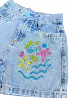 Imagem do Short Jeans Infantil Juvenil Fundo do Mar 23