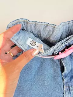 Short Jeans Infantil Juvenil Pedrinhas Coração com Cinto 13 - loja online