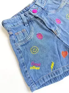 Short Jeans Infantil Juvenil Good Vibes 01 na internet