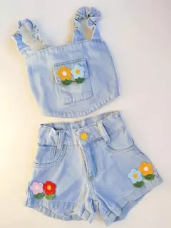 Conjunto Jeans Infantil Juvenil Flor 09 - comprar online