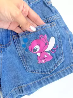 Short Jeans Infantil Juvenil Cargo Stitch 04 - loja online