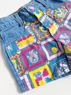 Imagem do Short Jeans Infantil Juvenil Quadrinhos 16