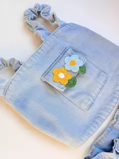 Conjunto Jeans Infantil Juvenil Flor 09 na internet