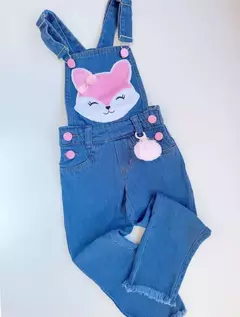 Jardineira Jeans Infantil Juvenil Raposa 38