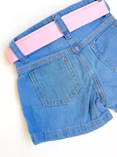 Short Jeans Infantil Juvenil Stitch Pedraria com Cinto 19 - loja online