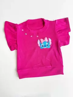 Blusa Infantil Juvenil Canelada Stitch Pink 208 - comprar online