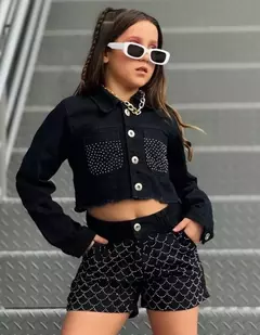 Jaqueta Jeans Infantil Juvenil Black 36 - comprar online