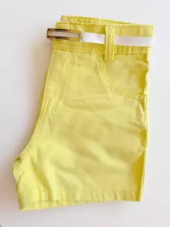 Short Jeans Infantil Juvenil Amarelo com Cinto 21 - loja online
