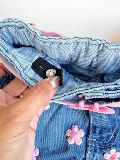 Short Jeans Infantil Juvenil Florzinhas com Cinto 07 - loja online