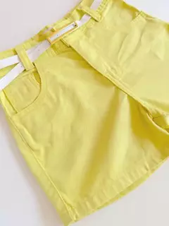 Imagem do Short Jeans Infantil Juvenil Amarelo com Cinto 21