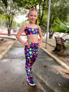 CONJUNTO INFANTIL FITNESS LEGGING HAPPY