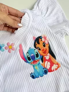 Blusa Infantil Juvenil Canelada Stitch Branca 208 na internet