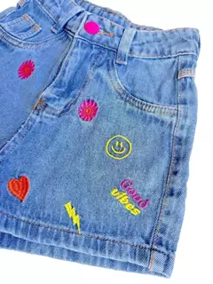 Short Jeans Infantil Juvenil Good Vibes 01 - comprar online