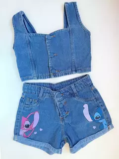 Conjunto Jeans Infantil Juvenil Stitch Angel 39