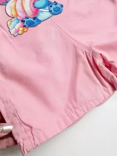 Imagem do Jardineira Jeans Infantil Juvenil Stitch Rosa 33