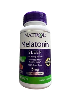 Natrol - Melatonina 5 Mg 250 Tablets Dissolução Rápida Sabor Morango
