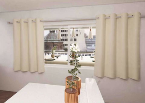 Cortina de Janela Lisa Maquinetada 2.00x1.20