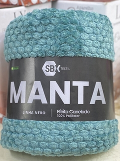 Manta Nero Canelada Casal- Verde