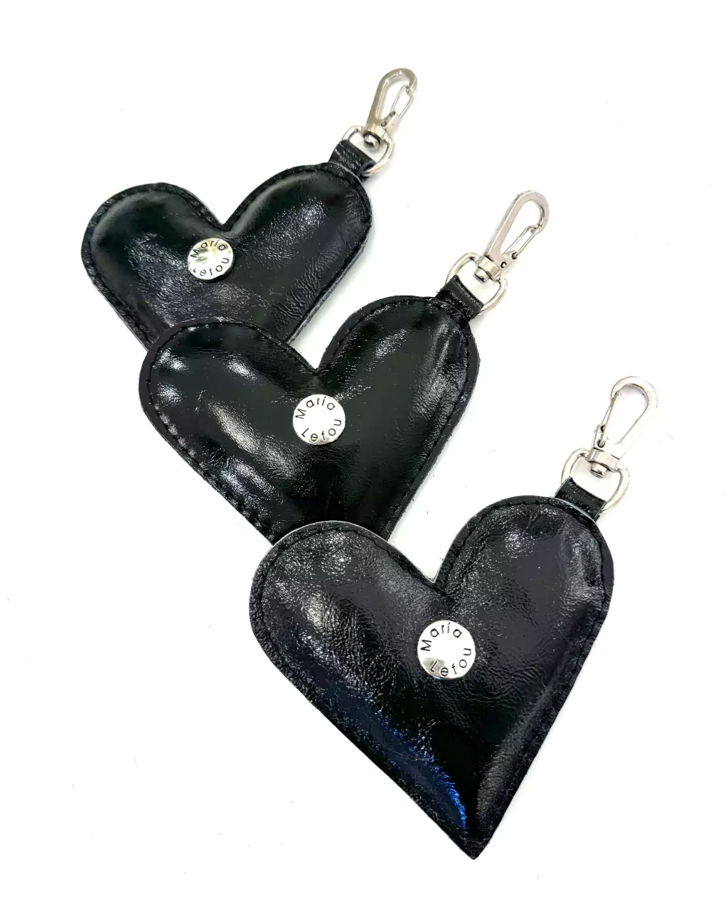 Llavero corazón negro charol