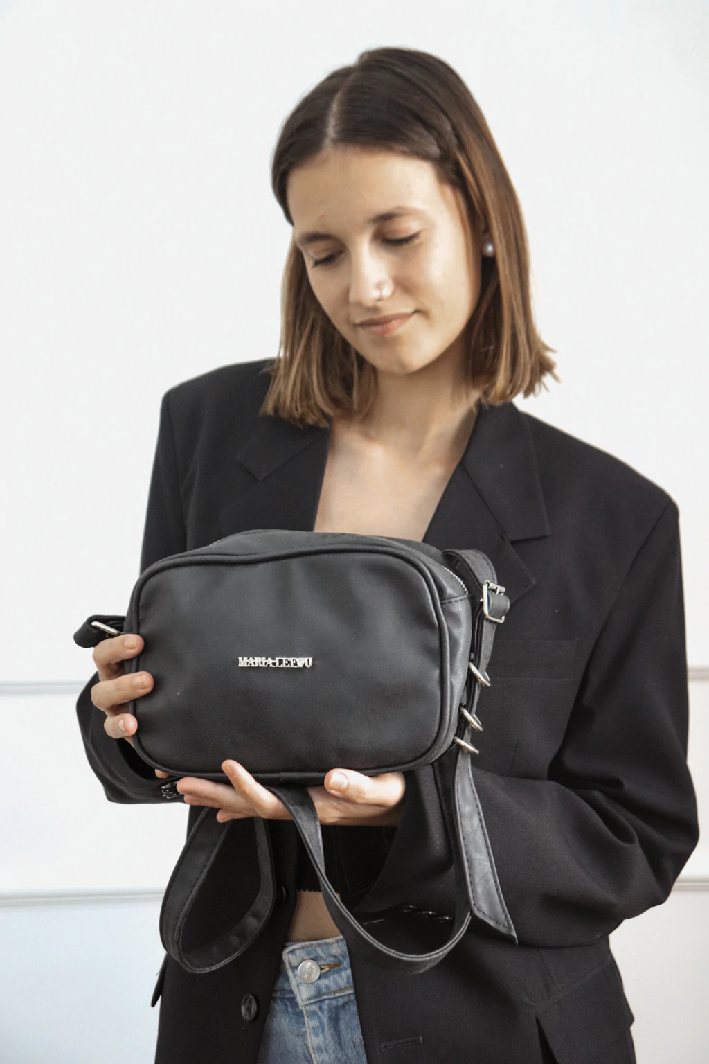 Bandolera elle negro veteado