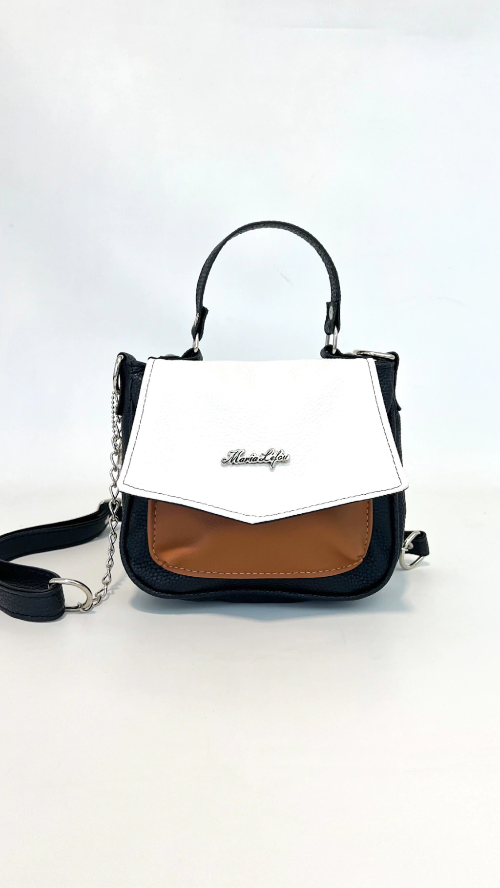 bandolera ursula negra combinada con suela y negro