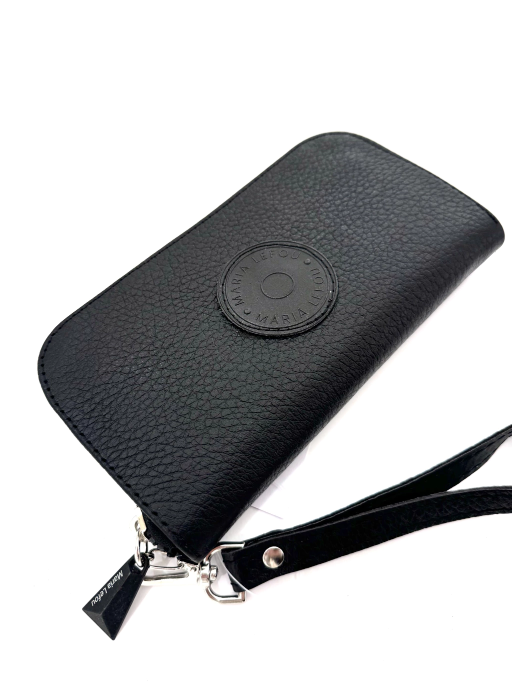 billetera Nicolle negra logo redondo negro
