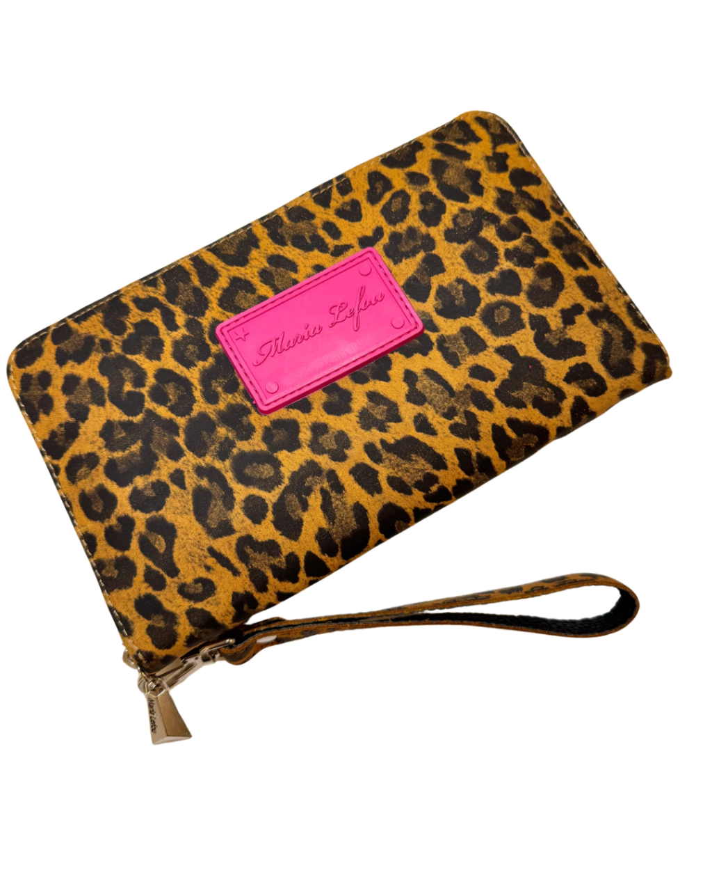 maxi billetera /Portadocumentos Amelie animal con fucsia