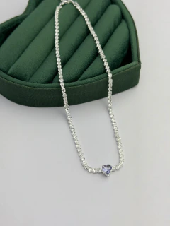 Chocker riviera cristal + coração lilás - comprar online