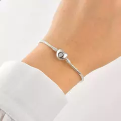 Pulseira para berloques lisa coração 2.4mm na internet