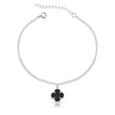 Pulseira trevo resina preto - comprar online