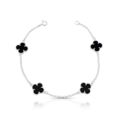 Pulseira 4 trevos preto resinado - comprar online