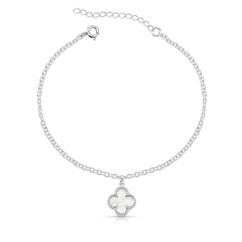 Pulseira trevo resina branco - comprar online