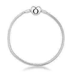 Pulseira para berloques lisa coração 2.4mm - comprar online