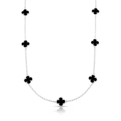Colar 7 Trevos Preto Resinado 40cm - comprar online