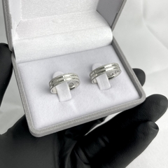 Aliança 5mm dois frisos diamantada M002 na internet