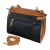 Imagem do Bolsa Genova Tiracolo e Mão Grande Couro Preto e Marrom